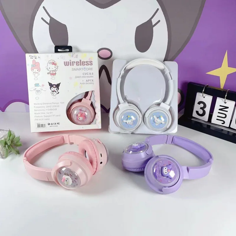 Miniso Sanrio headphones cartoon headset super long standby battery life stereo music Bluetooth headset