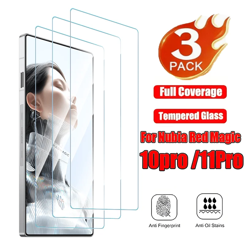 

3pcs for ZTE nubia RedMagic 11Pro/10Pro+/10Pro/10sPro+/10sPro/10Air Professional Tempered Glass - Perfect Fit,2.5D Rounded Edges