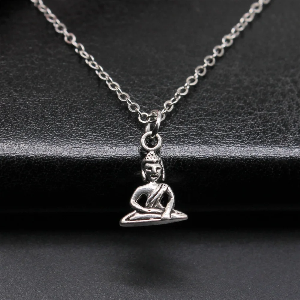 Drop Shipping Antique Silver Color 10x14mm Indian Goddess Necklaces Short Chain Choker Necklaces