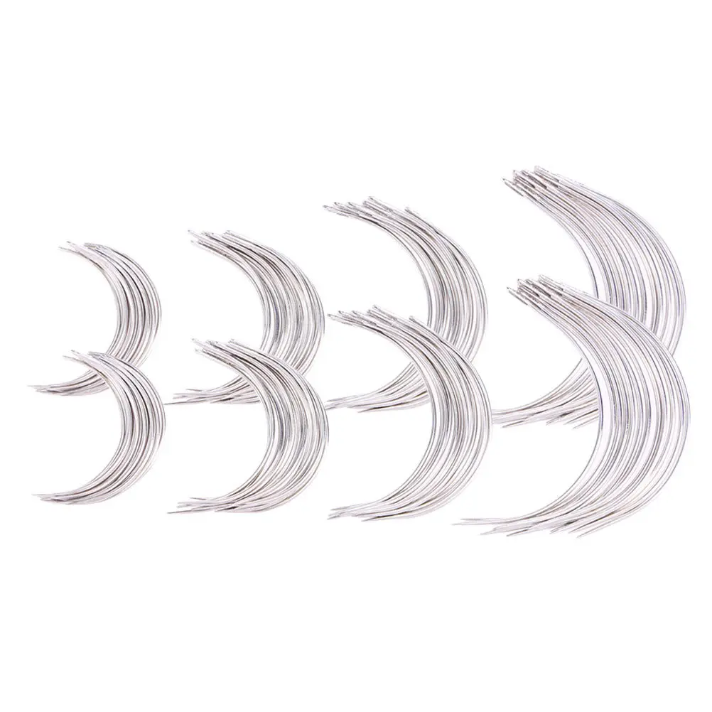 

96Pcs Stainless Steel Curved Needles Big Type Sewing Needles for Making Crafts Hand Embroidery Repair Tools