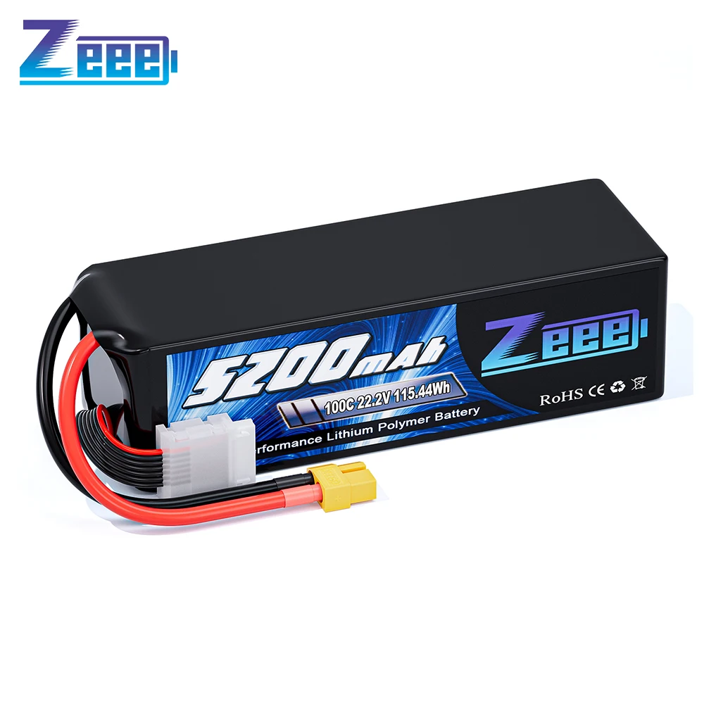 Zeee Lipo Battery 6S 5200mAh FPV Drone 22.2V 100C with XT60 Plug for UAV Airplane Helicopter RC Car Truck Boat RC Models Parts