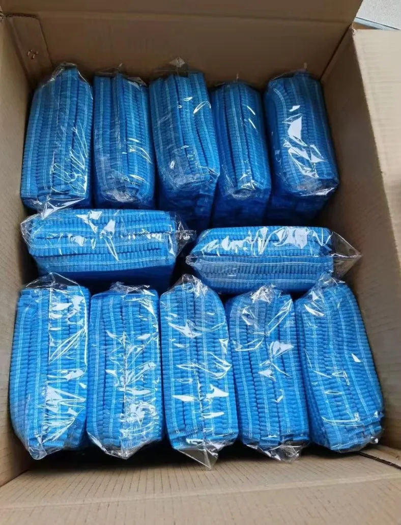 Disposable Cap Single and Double Elasic Band 21inch Non Woven Medical Clip Cap Disposable Doctor Nurse Bouffant Cap(100 Pcs)