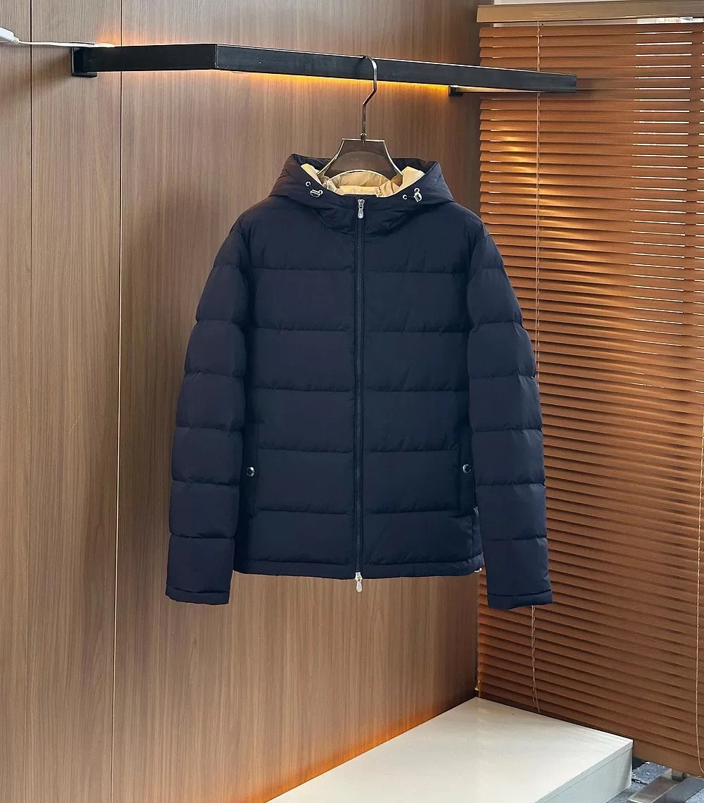 

Warmth Du down Jaet Hooded Men's Faion Autumn Winter New Sle Lightweight Luxury Youth Zipper Closure Color Coat