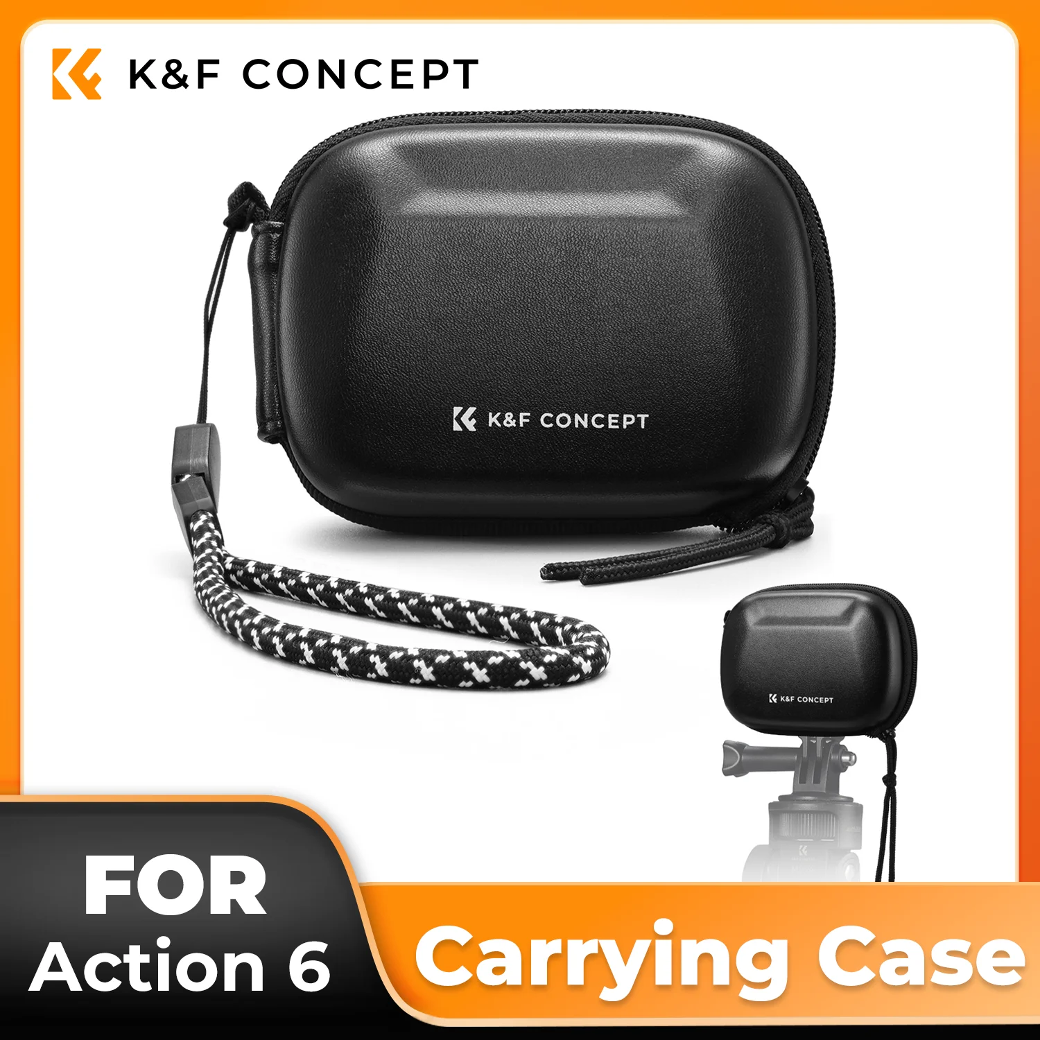 

K&F CONCEPT Semi Open Carrying Case for DJI Osmo Action 6 5 Pro 4 3 GoPro HERO Small EVA Hard Storage Bag Portable Travel Case