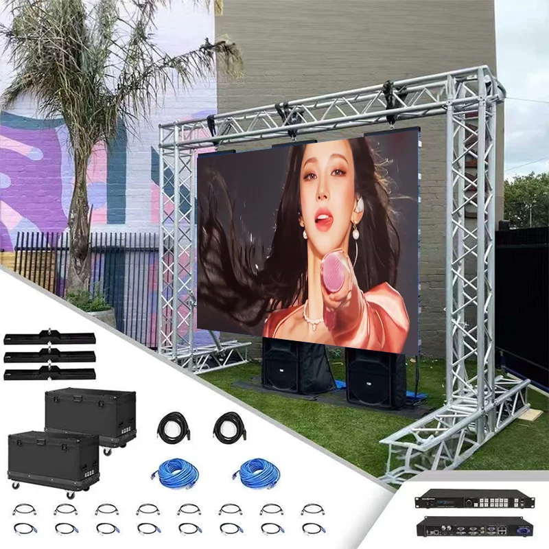 500x1000mm Full System Outdoor LED Video Wall Panel P2.6 P2.9 P3.9 Full Color LED Screen For Stage Background Church Event Live