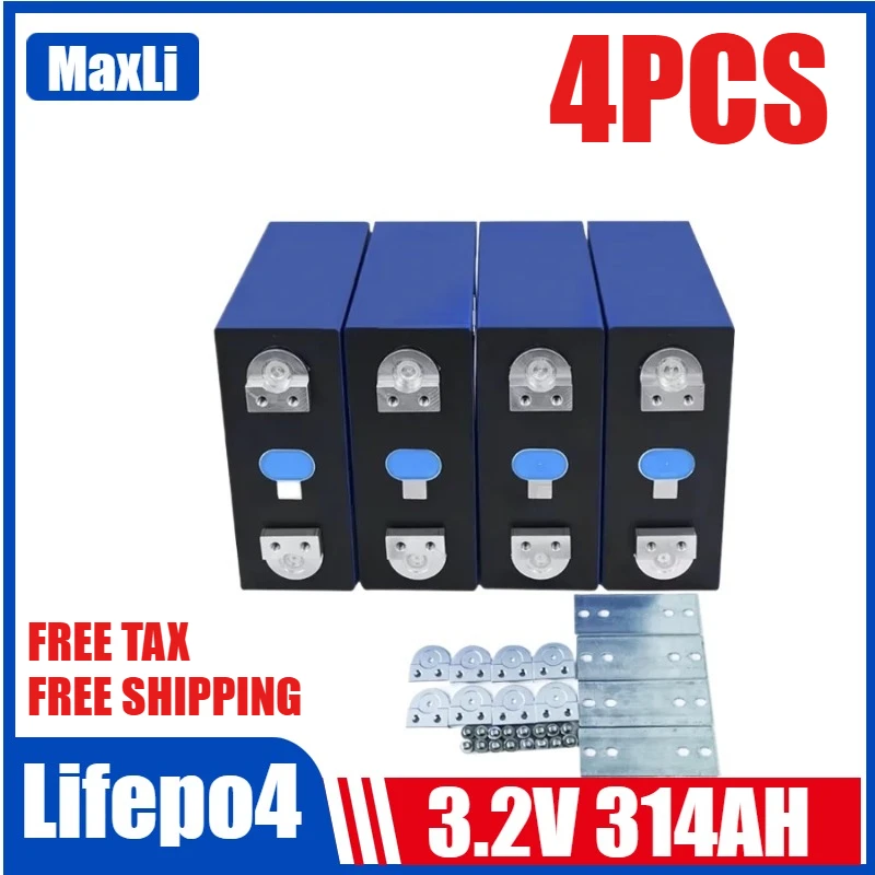 4 Uds EVE LiFePO4 3,2 V 314Ah batería de fosfato de hierro y litio grado A 320Ah nueva batería para almacenamiento de energía Solar para el hogar