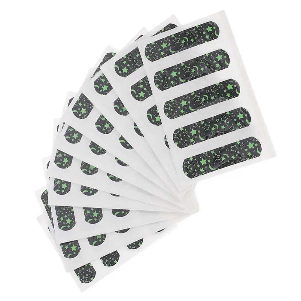 

50Pcs Kids Glow Bandages Luminous Cartoon Design Flexible Soft Breathable Adhesive Wrap Scrapes Nighttime Wounds Care