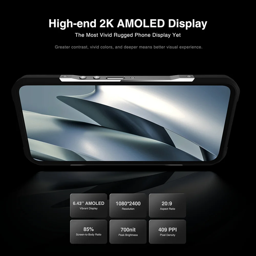 DOOGEE-Smartphone V20 Pro à imagerie thermique 5G, téléphone portable, 12 Go, 256 Go, 6.43, écran 2K, appareil photo 64MP, 6000mAh, charge 33W, mobile