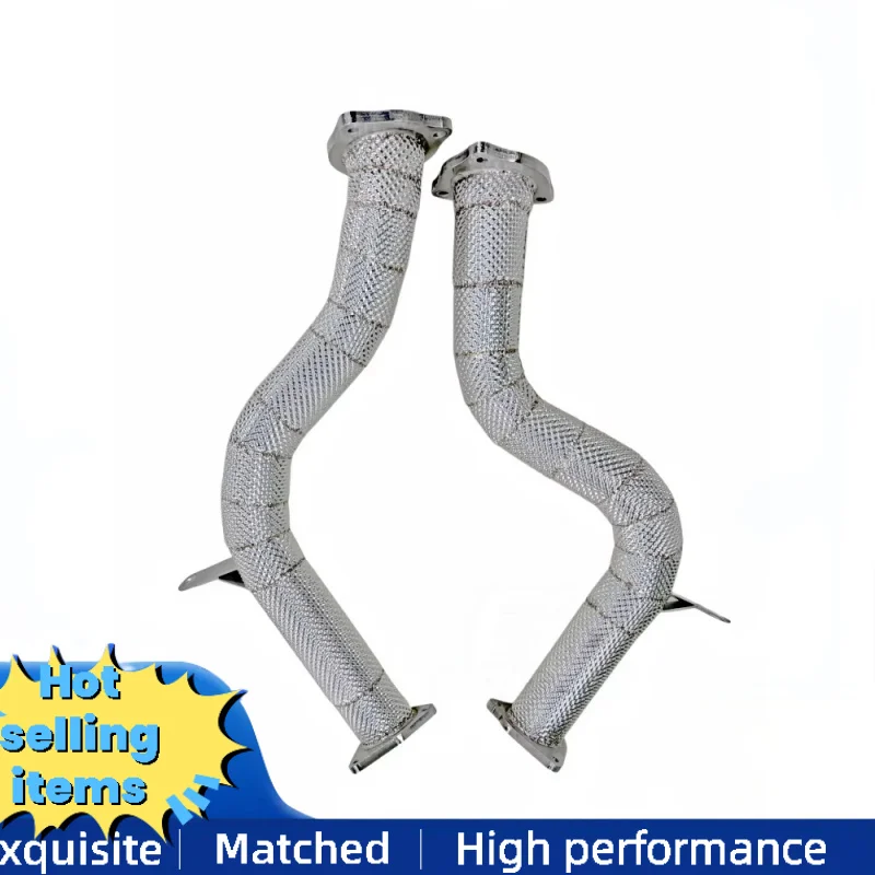 High-flow Car Exhaust Pipes Head for Porsche Cayenne Hybrid 958 3.0T 3.6T 2015-2019 Exhaust System Drain Pipe Direct Exhaust