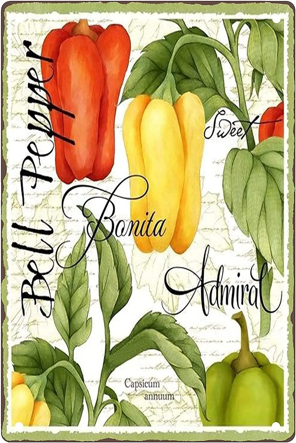 XianJinDu Capsicum Annuum Metal Signs Bell Pepper Home Decor Tin Poster Kitchen Decor Room Club Wall Decoration Plaque 8x12 sign