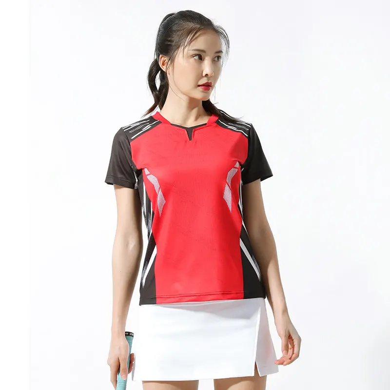 Sports Quick-Drying T-Shirt Women's Short Sleeve Run Gym Badminton Table Tennis Volleyball Training Suit Golf Breathable Jersey