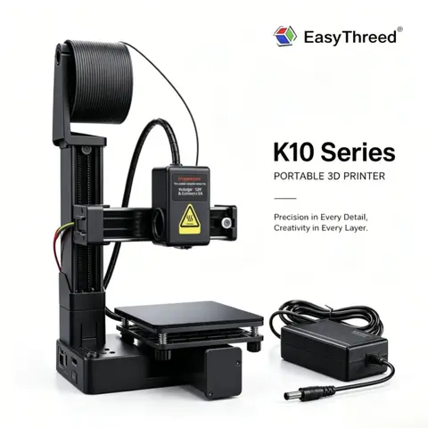 EasyThreed Entry Level Mini 3D Printer Portable Desktop 3D Printer with 100x100x100mm Build Plate Low Noise Fast Assembly for Kids Beginners Home Education DIY Printing Projects Student Use