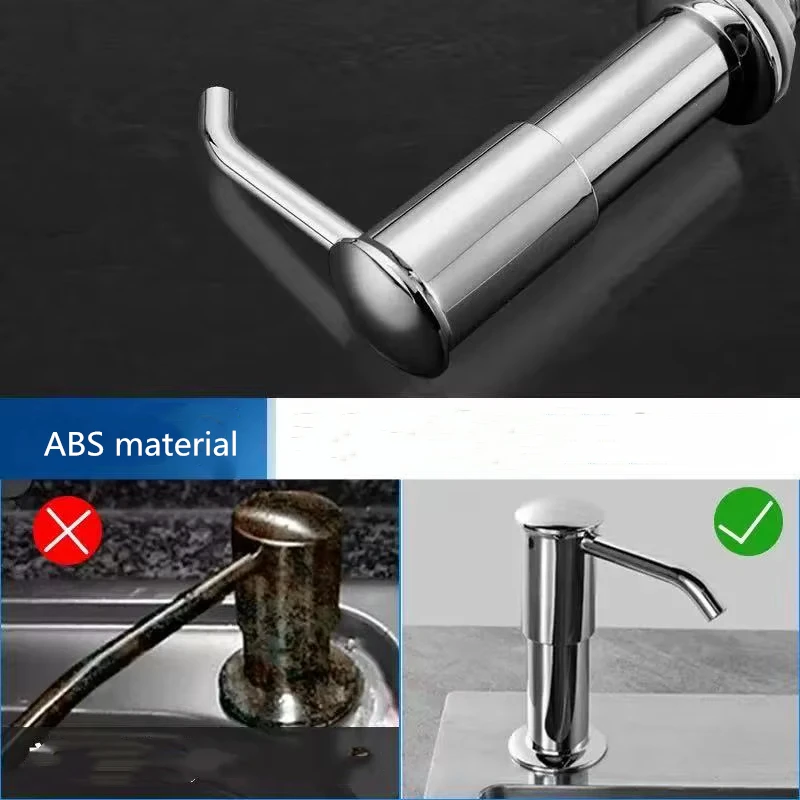 موزع أطباق كونترتوب المطبخ مع أنبوب تمديد، مضخة سائل للصابون، موزع صابون بلاستيكي لملحقات الحوض