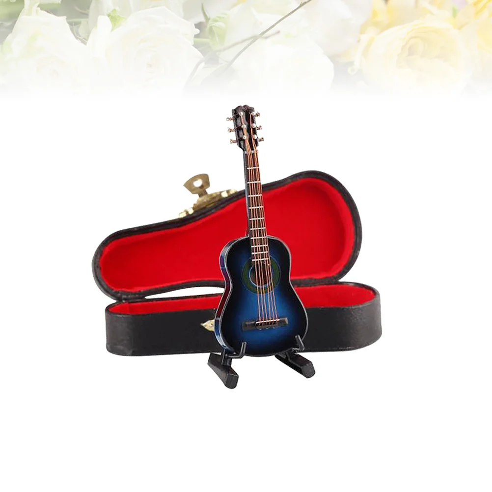 Graduation Gift Mini Guitar Crafts Decoration Toy Desktop Wooden Miniature Man Toys