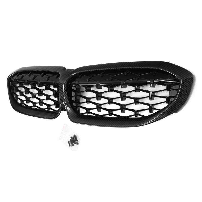 Carbon Fiber front bumper diamond grille carbon parts auto parts For BMW New 3 Series 2019 2020 2021 2022 G20 G28 Grille