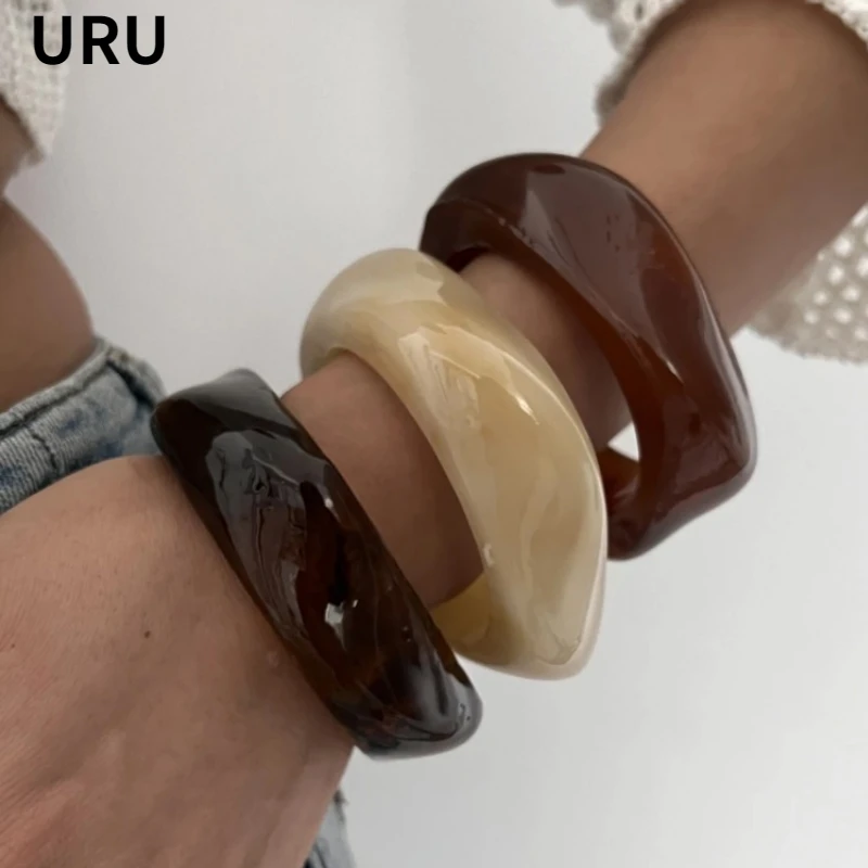 

Modern Jewelry Elegant Design Geometric Resin Bracelets For Women Girl Popular Accessories Dropshipping 2024 Trend New