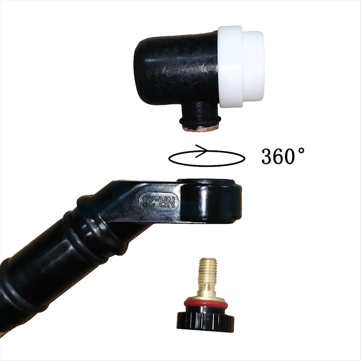 *ESTR NR26 Tig Head 360° Swivel Rotate Spin NeckHead for WP26 Gss Cooled Argon Arc Welding Torch - view 2