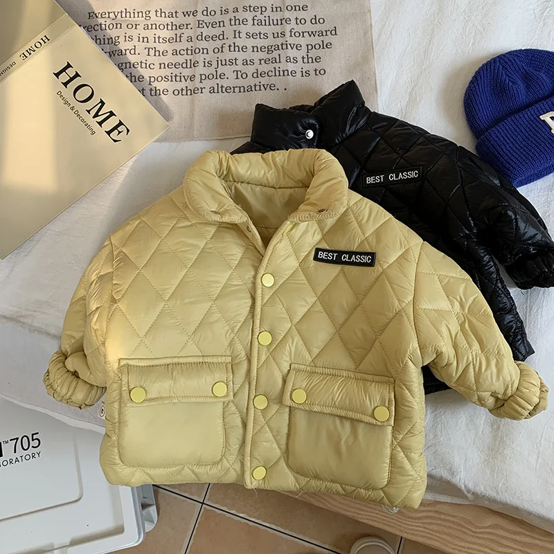 Winter Baby Boys Quilted Cotton Jacket Children Clothing Toddler Girls Sandwich Cotton Coat Kids Classic Workwear Jacket Outwear