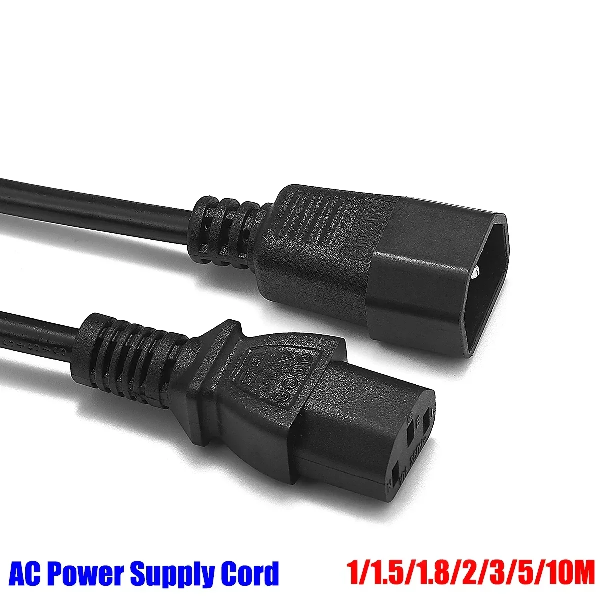 AC Power Extension Cord IEC320 C13 to C14 Plug 1/1.5/1.8/2/3/5/10m Power Supply Cord For PC Computer DJ Studio Lights UPS PDU