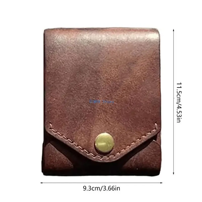 D0UD Classical PU Leather Card Holder for Men with Secure Closure Compact Wallet