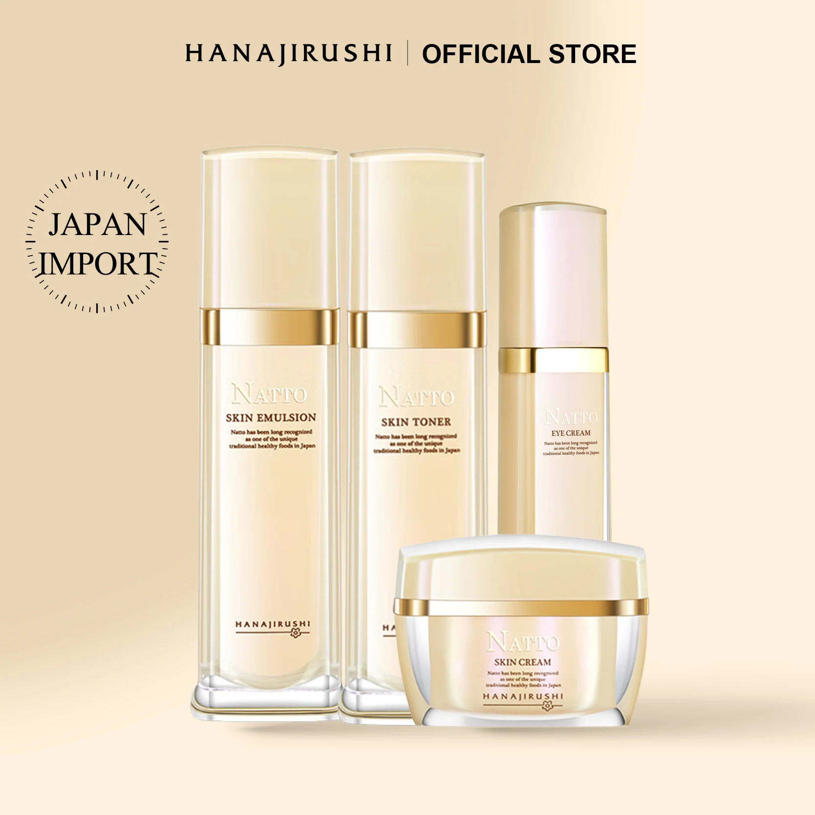 Natto Moisturizing Skincare Set HANAJIRUSHI Firming Elastic Hydrating Tight Japan Import