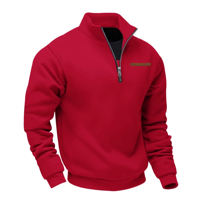 Men's Fleece Solid Color Sweatshirt, Casual Sportswear, A Hot Search Item, A Must-have For Fashionable Men's Daily Outfits