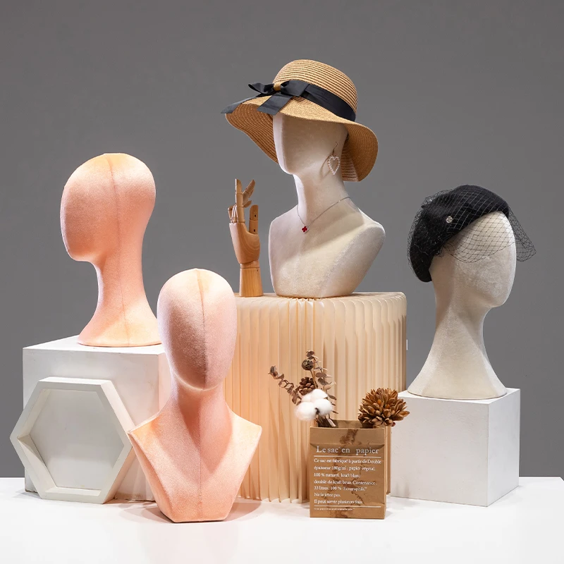 

Цветная бархатная женская голова-манекен с длинной шеей для демонстрации париков, шляп, шарфов, очков, пригодная для вышивки/игловой вышивки