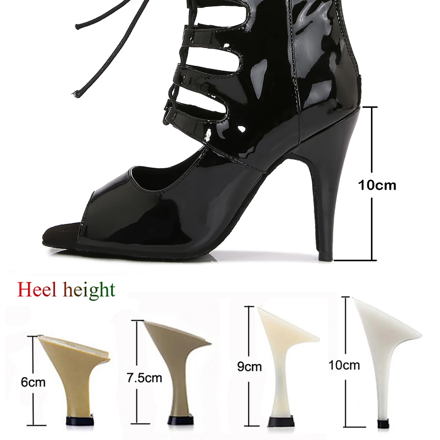 Latin Dance Shoes Women's Salsa Tango Ballroom Party Heeled Boots Black High Dance Sneakers Outdoor Women's Shoes