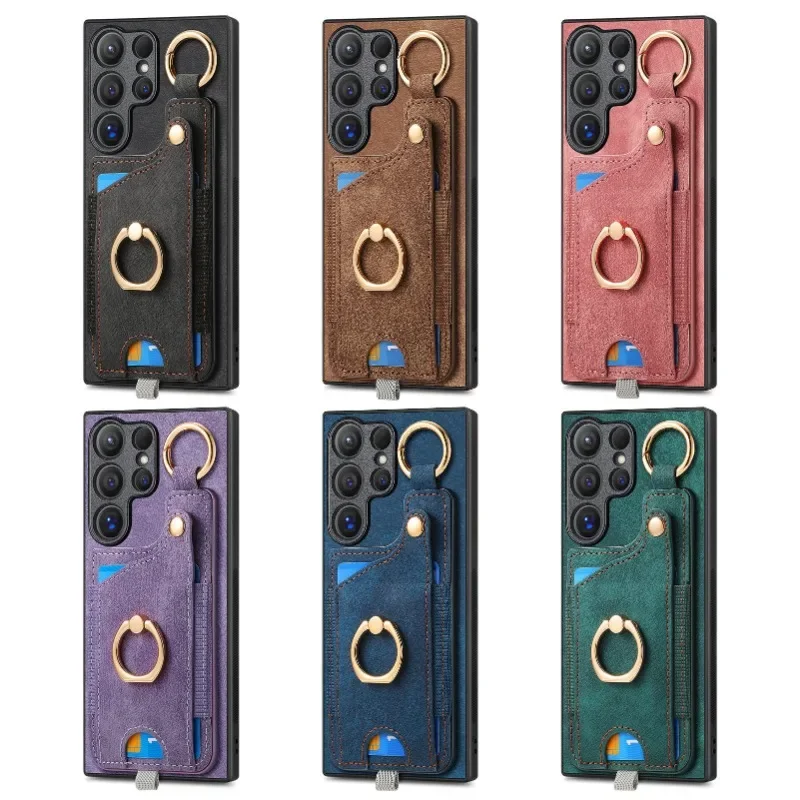 Ring Holder Phone Case for Samsung Galaxy S24 FE S26 S25 S23 S22 Ultra A17 A07 A57 A37 A36 A56 Magnetic Wallet Card Slot Cover