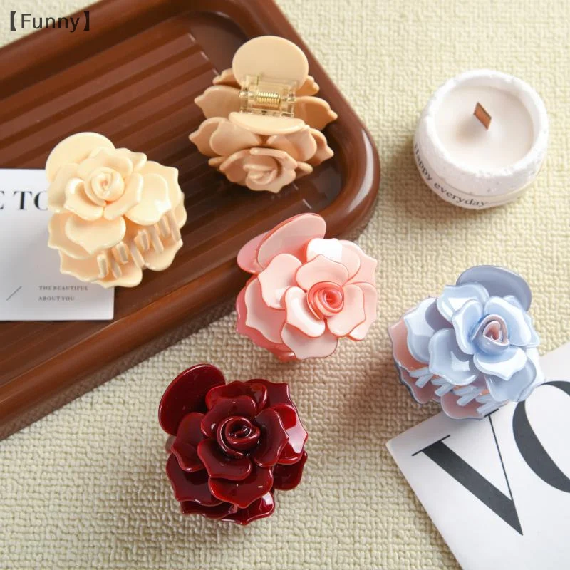 

tipoФункциональный GrupoSweet Camellia Rose Acetate Hair Claw Flower Series Зажимы для волос INS Модные заколки для волос для женщин и девочек Аксессуары для волос