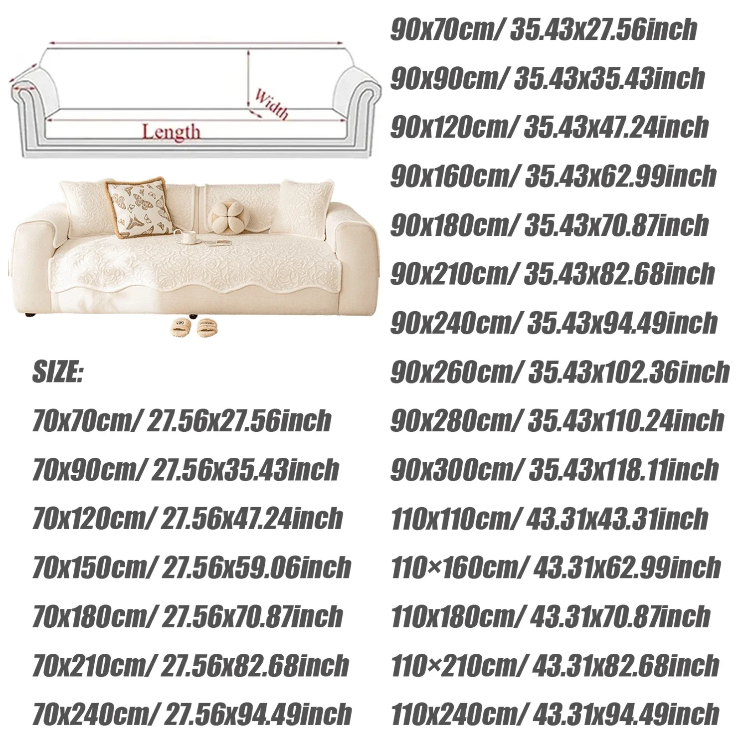 Thicken Sofa Mat Cover Nordic Rose Jacquard Corner L Shape Sofas Towel Non-Slip Couch Protector Living Room 1/2/3/4 Seater 소파커버