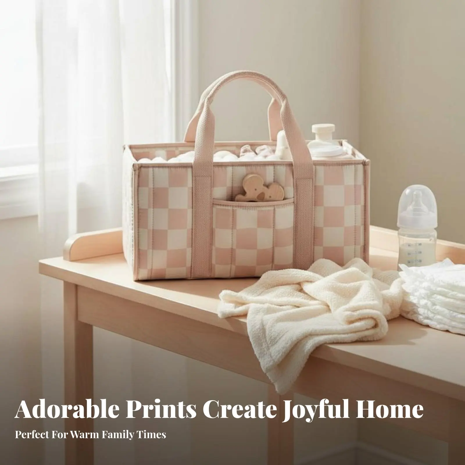 おむつオーガナイザー-大容量ベビーおむつトートバッグ-ポータブルベビーオーガナイザー-複数のコンパートメント付き-幼児、旅行用