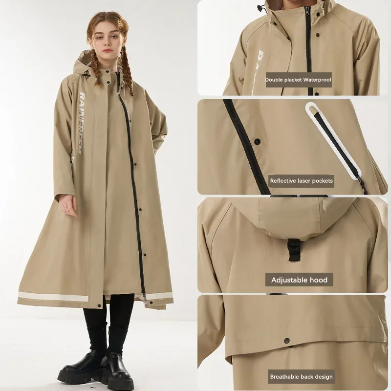 Fashion Multifunctional Windbreaker Type Raincoat Double Placket Waterproof Rain Poncho Outdoor Hiking Riding Couple Rainsuit