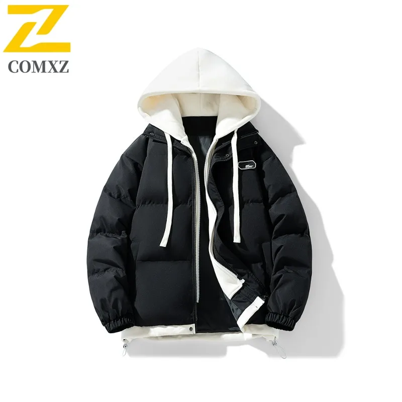 

COMXZ Men Parker Coat Lightweight Minimalist Classic Outdoor Skiing Sports Cotton Padded Jacket Camping Windproof Winter Jacket