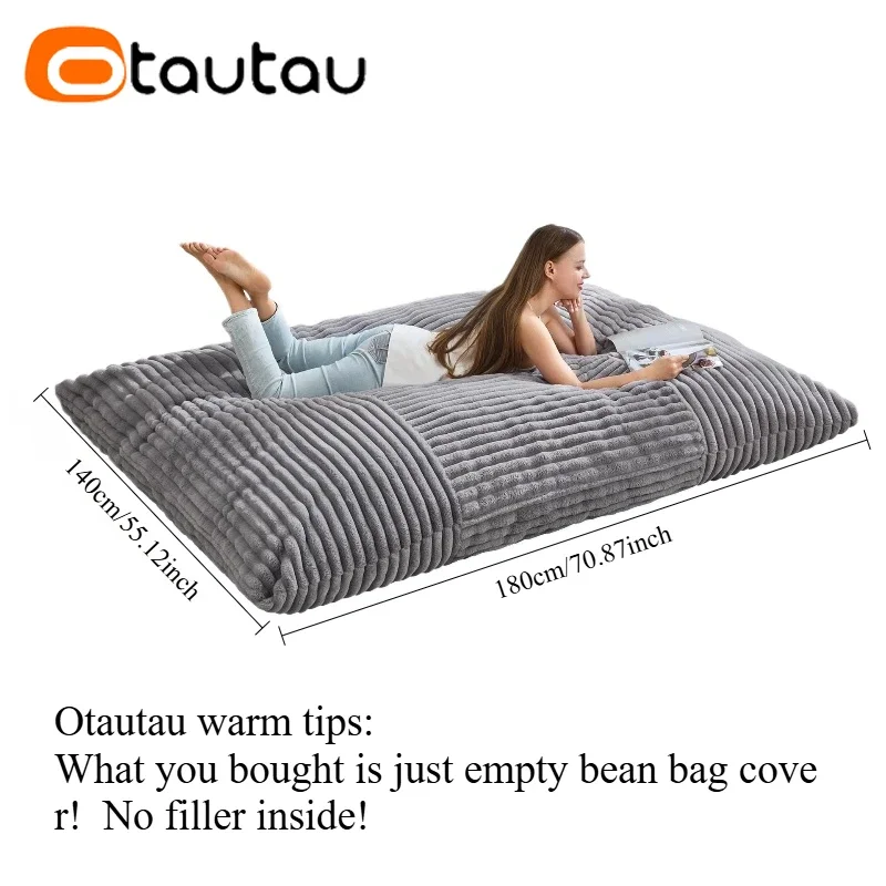 OTAUTAU 140x180 سنتيمتر سميكة لينة فو الفراء كيس فول غطاء وسادة DD190 【لا حشو في الداخل! تحتاج إلى شراء حشو بنفسك!】