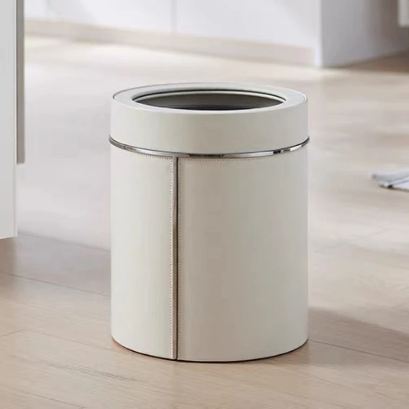 

Modern Waste Bin Large Capacity Stainless Steel Trash Can Living Room Recycle Litter Bins Kitchen Garbage Cleaning Dustbin