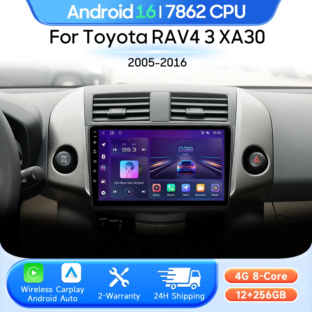 Car Multimedia Player For Toyota RAV4 3 XA30 2005 - 2016 Android 16 Radio Carplay Auto 2din GPS Navigation Stereo Video WIFI DSP
