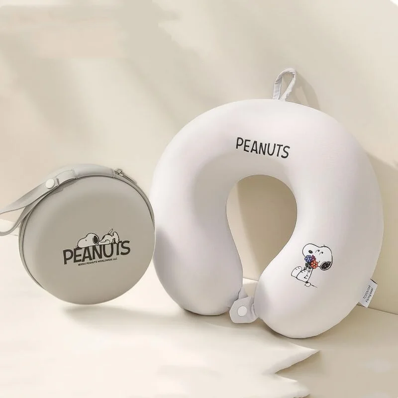 Snoopy Memory Cotton U-shaped Pillow Travel Neck Pillow Kawaii Cartoon Plane Sleeping Pillow Travel Portable Neck Pillow Gift
