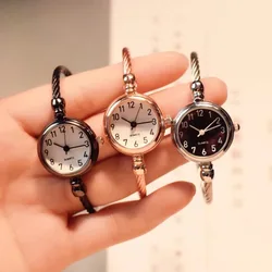 Kadın saatler küçük bileklik bilezik izle paslanmaz çelik Retro bayanlar kuvars kol saati rahat elbise izle Reloj Mujer 시계