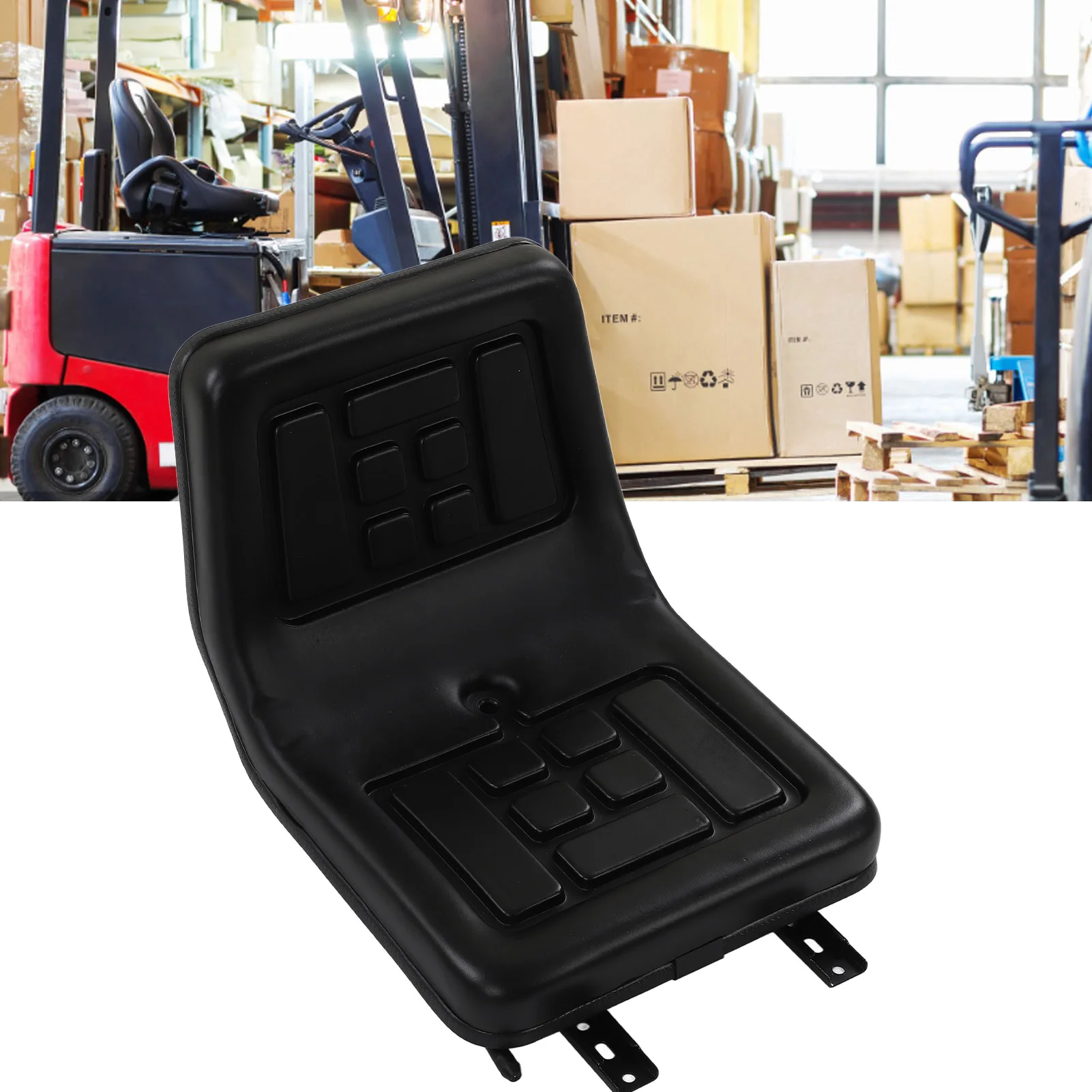 

Forklift Seat Rounded Corner Tractor Seat Breathable PU Leather Humanized Design for Excavator