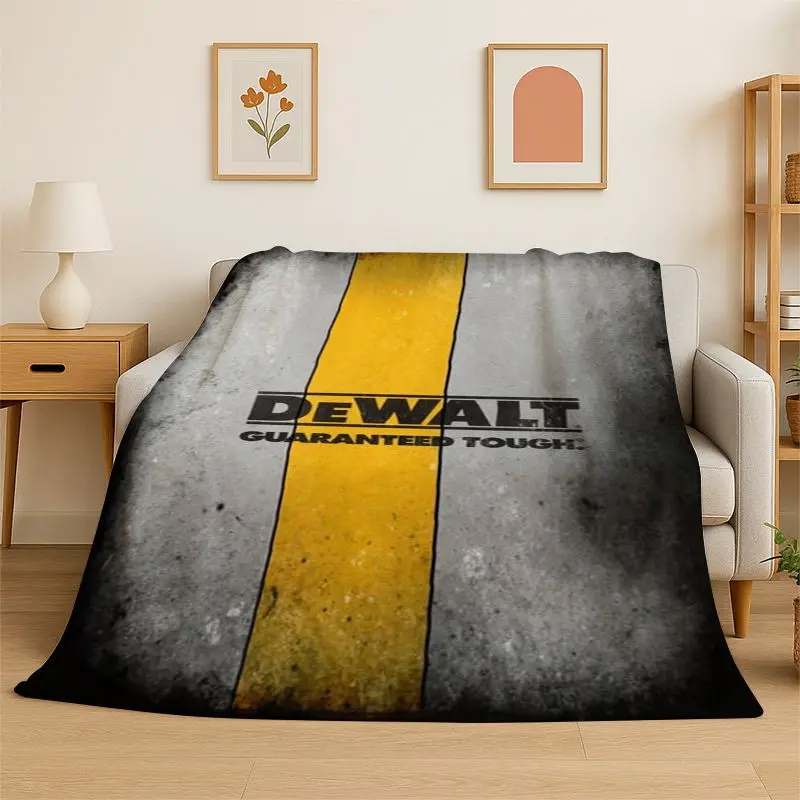 Retro D-DEWALT Electric Tools Logo Soft Flannel Throw Blanket,Warm Cozy Blanket for Bed,Couch,Sofa,Bedroom,Living Room,Camping