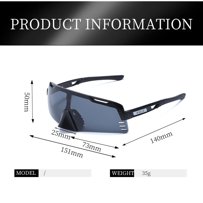 New Photochromic Cycling Glasses Men Women Polarized Sports Eyewear UV400 Bike Sunglasses with Nose Protector