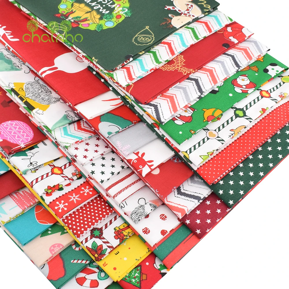 20x25cm,40x50cm,Christmas Series Printed Twill Cotton Fabric,Patchwork Cloth For DIY Quilting Sewing Baby Child Bedding Material