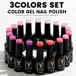 YOKEFELLOW Gel Nail Polish 10ml 3Color/Set Rich Pigment Soak Off Low Odor Long-Wear Gel Varnish for Professional Manicure