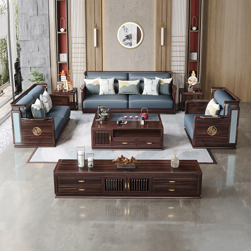 

Customizable New Chinese Sofa Corner Combination Zen Light Luxury Living Room Home Storage Furniture