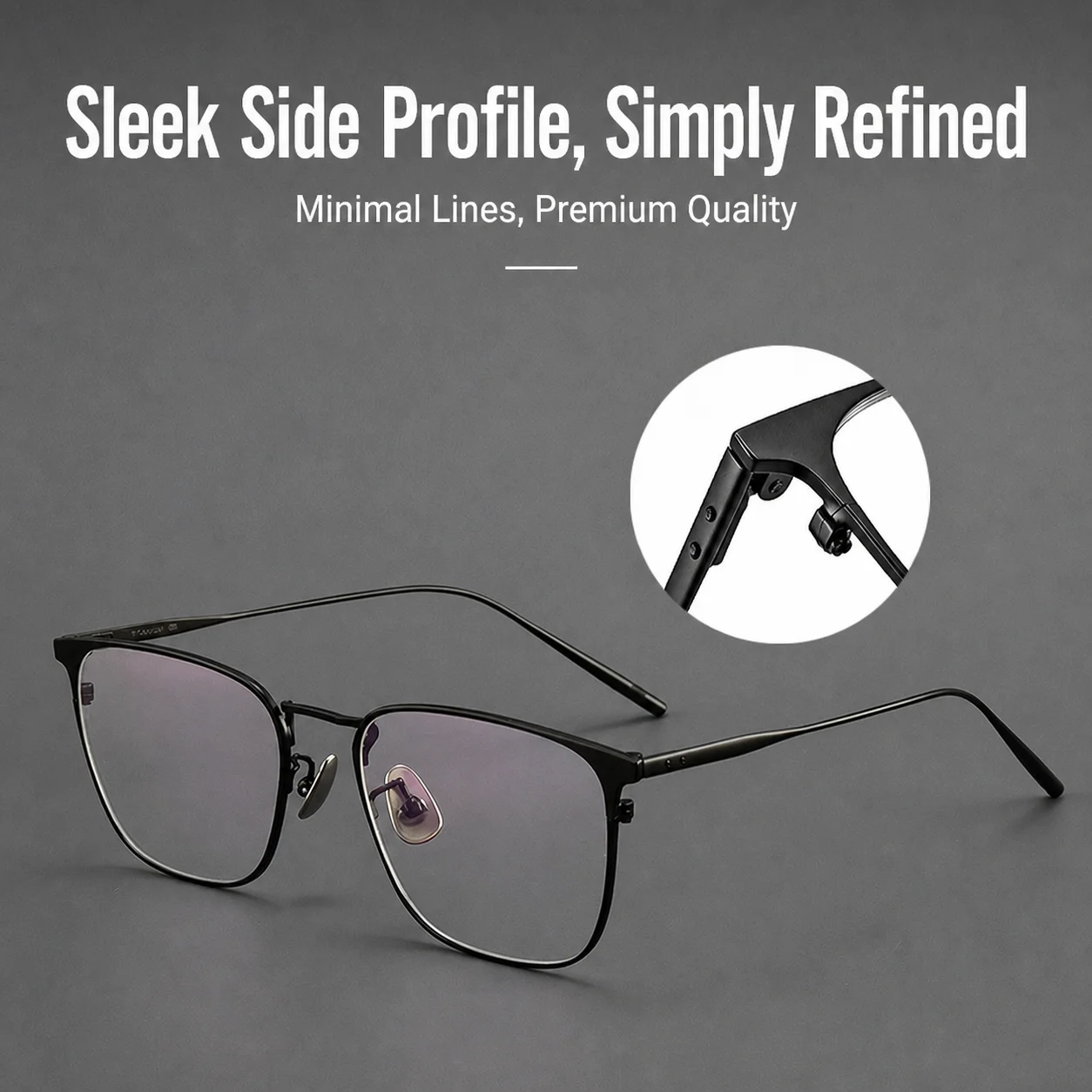 Titanium Glasses Frame Pure Titanium Square Eyeglass Frames Square Full Rim Frames Prescription Compatible Eyeglass Frames