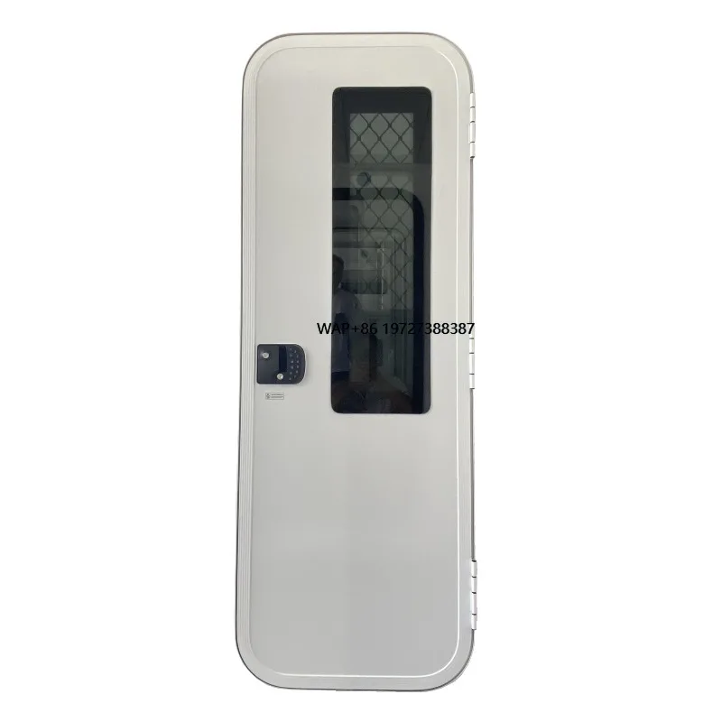 

New Aluminum Alloy Motorhome Tempered Glass Window Camper Door WITH Screen Password Lock Rv Entrance Door