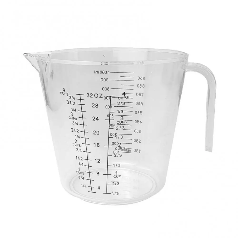 300/600/1000ml Measuring Cup Transparent Heat Resisting Plastic Milk Water Scale Measuring Jar Microwave Tool for Baking