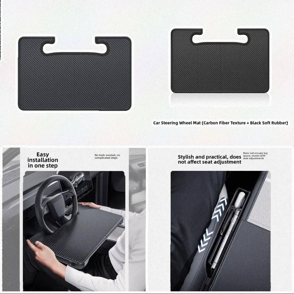 Vehicle Multifunctional Desk Multifunctional Car Tray Black Car Steering Wheel Desk Humanized Ergonomic Design