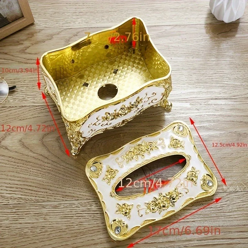 Luxury Tissue Box Cover Rectangle Facial Tissue Paper Box Cover Toilet Paper Storage Holder for Car Bedroom Decor Office Kitchen